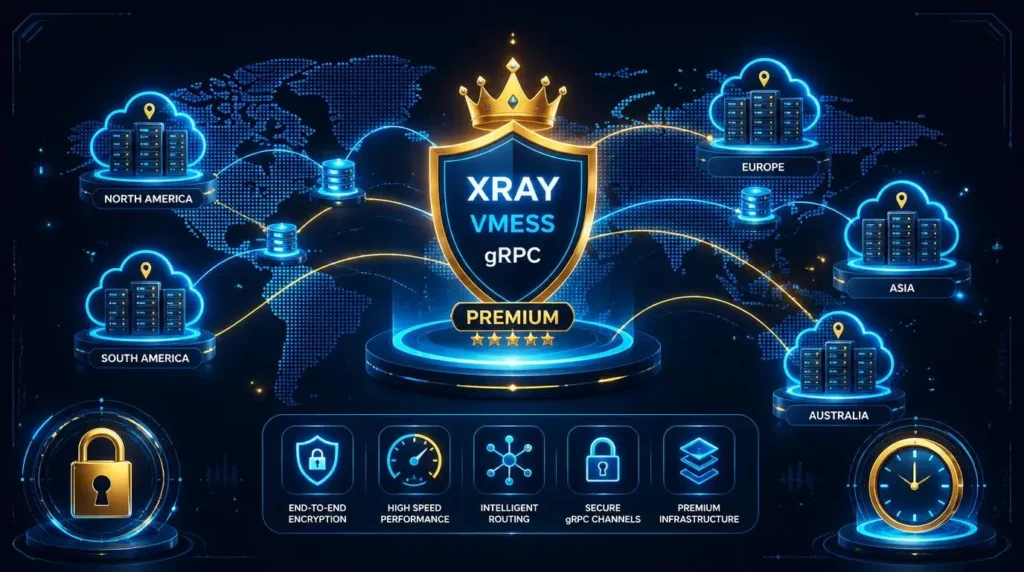 Free Xray VMess gRPC Premium 3 Days